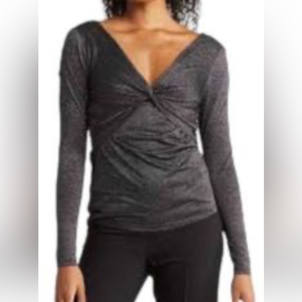 Donna Karan Empire Twist Front Waist Top long sleeve - Picture 3 of 12